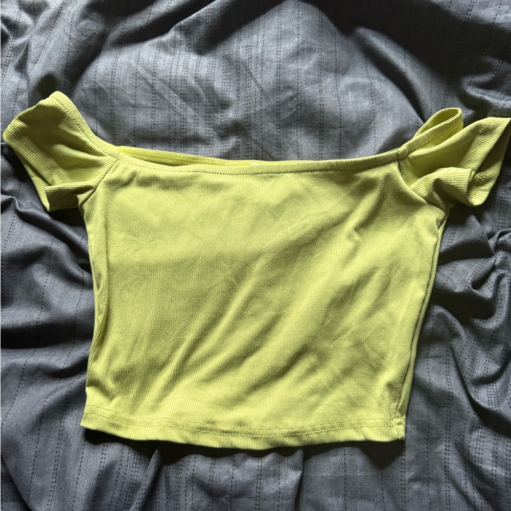 Lime Green Off-Shoulder Women's Top